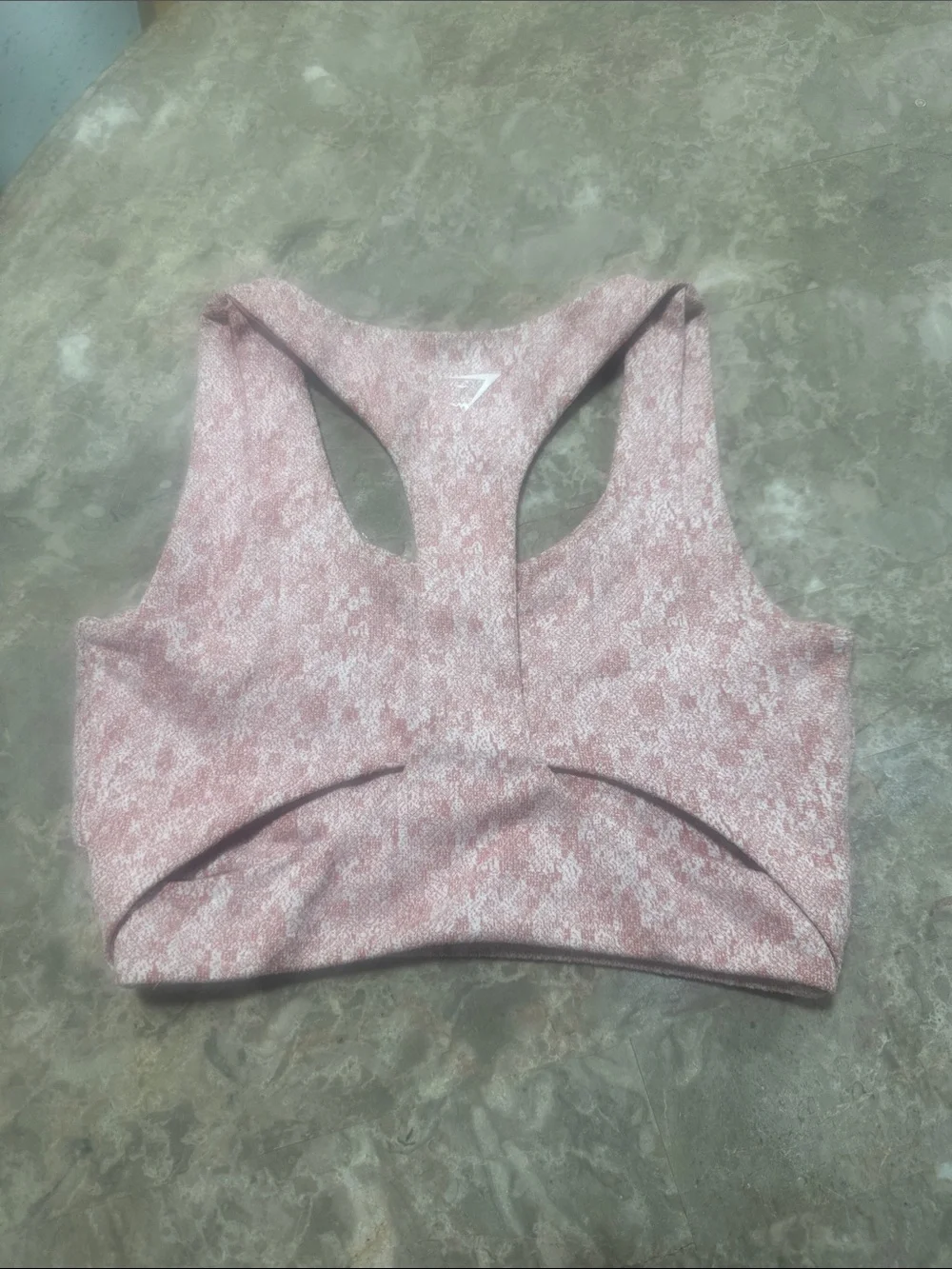 Gymshark Light Pink Textured Racerback Sports Bra